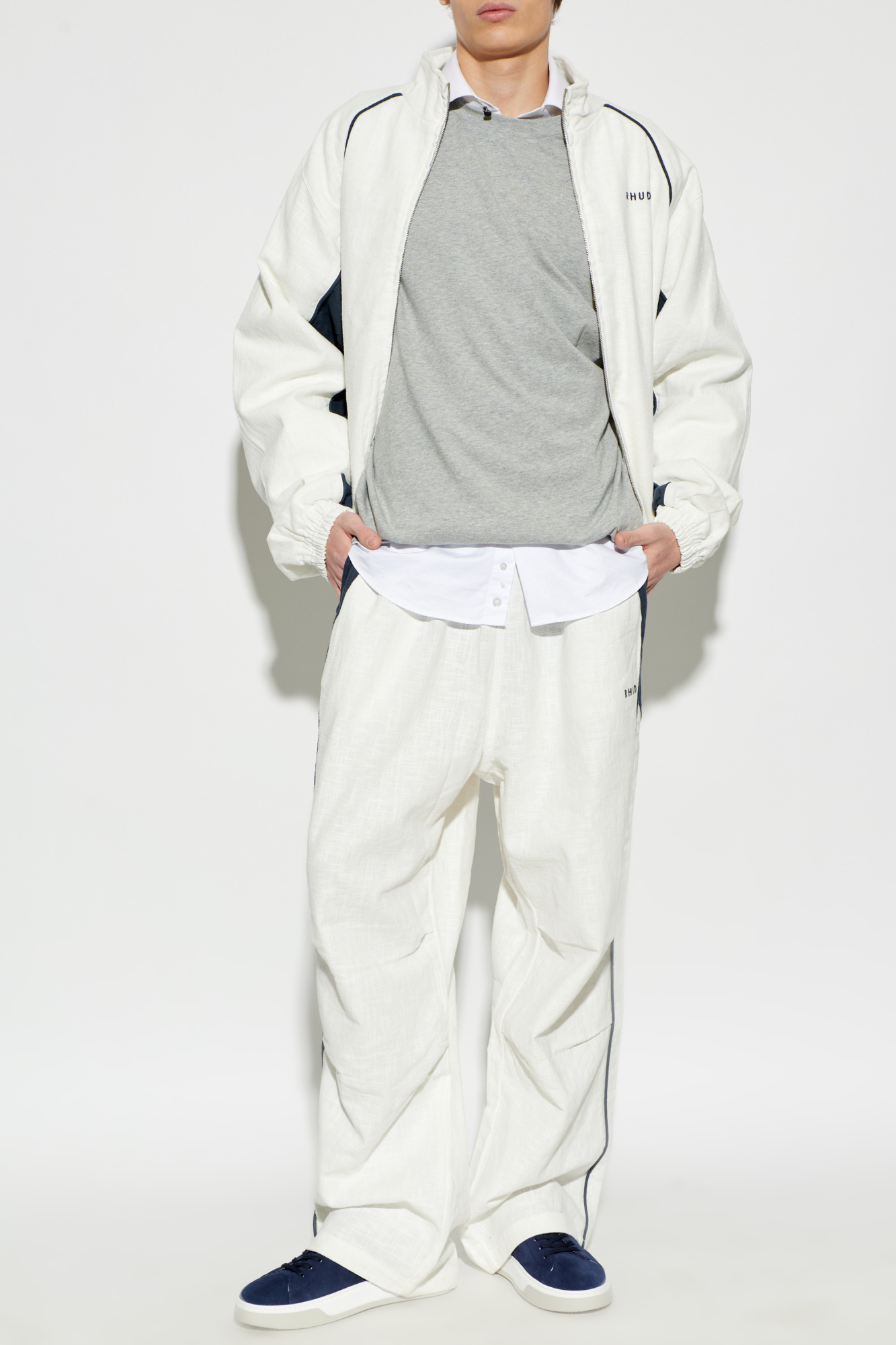 Rhude Linen jacket with a stand-up collar | Men's | Vitkac